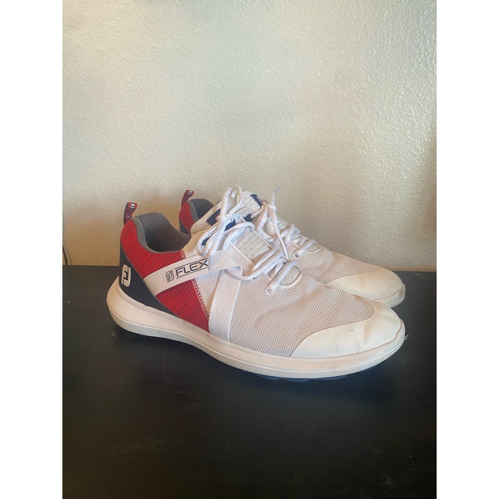 FootJoy Flex Spikeless Golf Shoes Men Size 9 Red White Blue